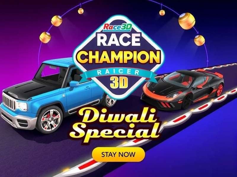 Race 3D Champion Diwali Special - Decorated Track and Vehicles